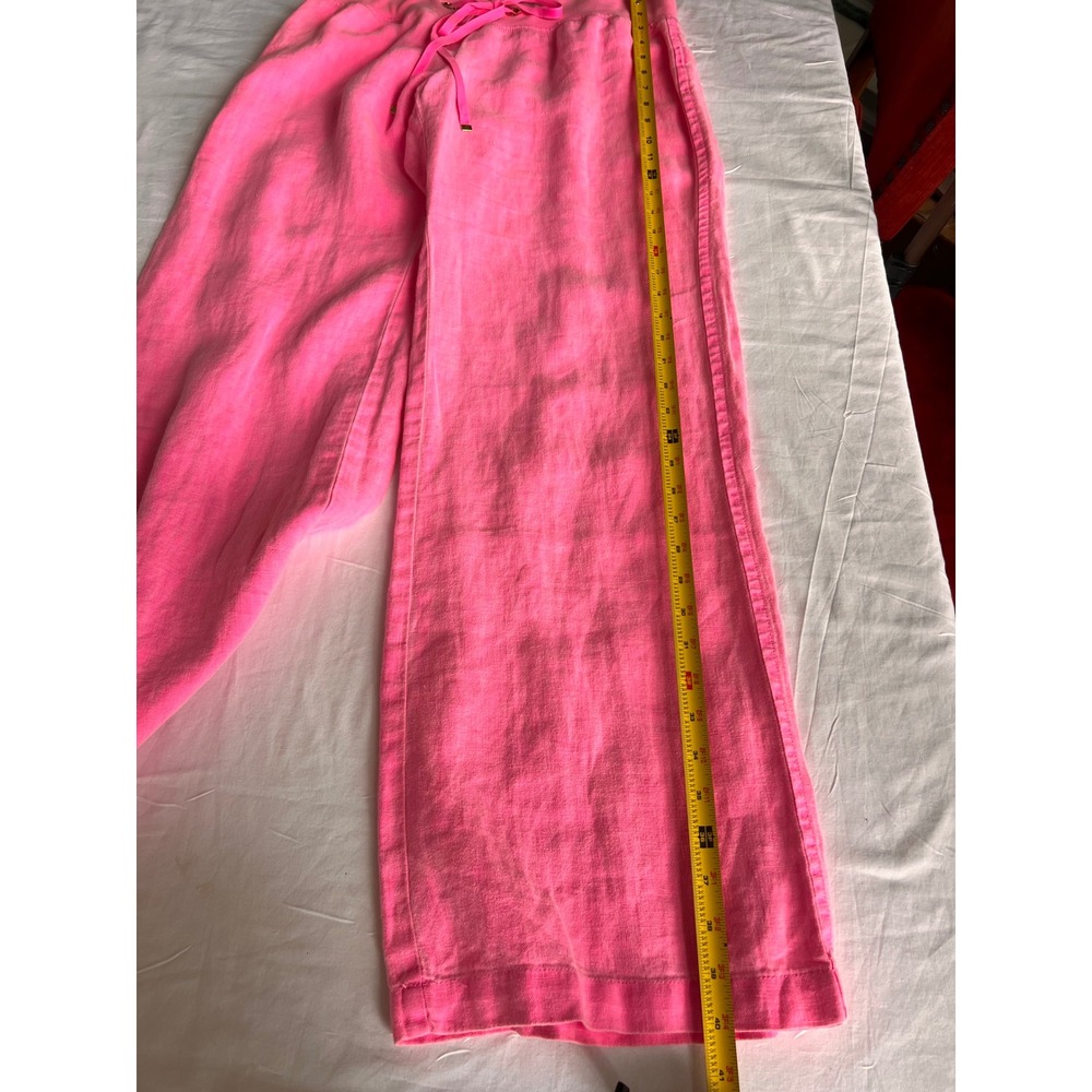 Lilly Pulitzer bright pink linen beach pants size large - Picture 13 of 15